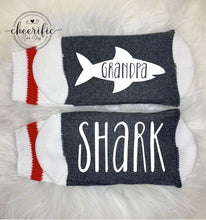 Load image into Gallery viewer, Grandpa Shark Socks, Shark Family Socks

