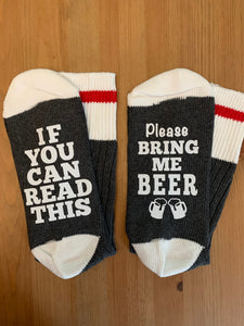 If You Can Read This Bring Me Beer Socks