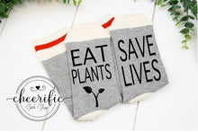 Load image into Gallery viewer, Eat Plants Save Lives socks, Vegan socks
