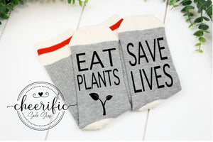 Eat Plants Save Lives socks, Vegan socks